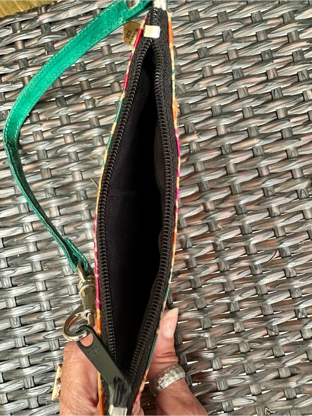 Pier 1 Colorful Wristlet and Mirror Compact Set Made in India NWT